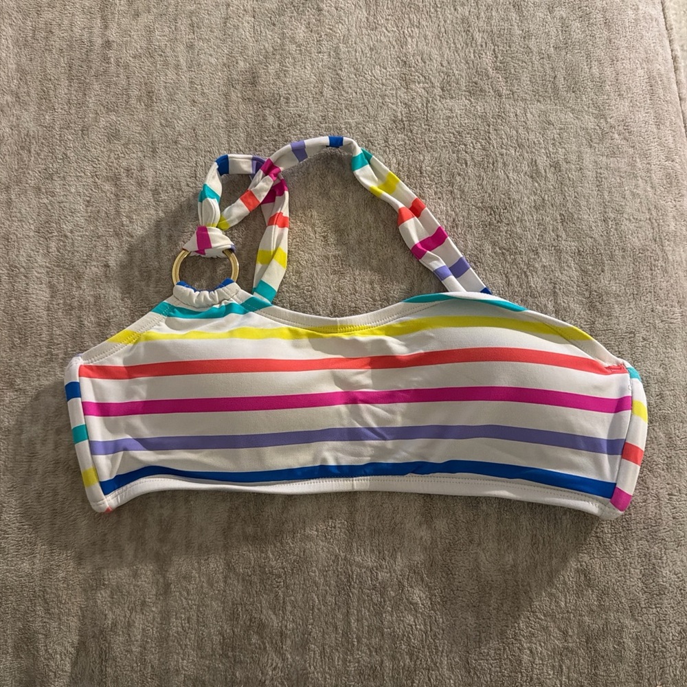 Colorful Striped Bikini Top